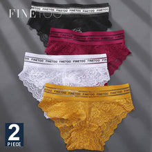 Load image into Gallery viewer, 2PCS/Set High Waist Women Panties Sexy Lace Underwear Woman Lace Pantys Mesh Floral Lingerie Female Seamless Briefs M-XL