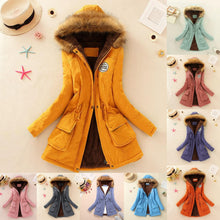 Load image into Gallery viewer, Winter Womens Warm Coat Hooded Jacket Slim Winter Outwear Coats
