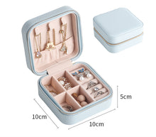 Load image into Gallery viewer, Jewelry Storage Box Portable Earrings Ring PU Leather Holders Case
