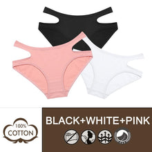 Load image into Gallery viewer, 3PCS/Set Sexy Hollow Cotton Panties For Women Low Waist Briefs Female Soft Breathabale Underwear Comfortable Lingerie