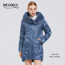 Load image into Gallery viewer, MIEGOFCE 2023 Winter New Women's Cotton Coat With Stylish Fur Collar Rex Rabbit Long Jacket Winter Women Parkas Windproof Jacket