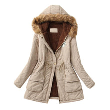 Load image into Gallery viewer, Winter Womens Warm Coat Hooded Jacket Slim Winter Outwear Coats