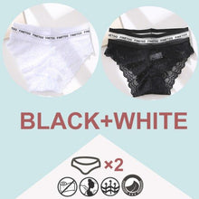 Load image into Gallery viewer, 2PCS/Set High Waist Women Panties Sexy Lace Underwear Woman Lace Pantys Mesh Floral Lingerie Female Seamless Briefs M-XL