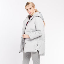 Load image into Gallery viewer, Women Fall Winter Jacket Coat Parka Cotton Medium Long Hooded Solid Color M-2XL