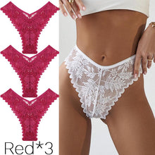 Load image into Gallery viewer, Lace Thongs 3Pcs/set Women Sexy G-string Underpants S-XL Lace Underwear Ladies Floral Panties Female Lingerie