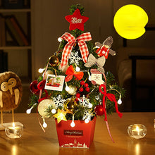 Load image into Gallery viewer, Christmas Mini Christmas Tree Ornaments 50cm Desktop Christmas Tree with Lights Golden Red Set Christmas Tree