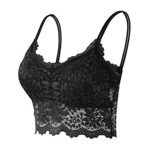 Load image into Gallery viewer, Women Sleeveless Lace Vest Bra Cropped Top Camisole Padded Tank Tops Fitness Underwear Floral Lace Bralette 7 Colors
