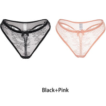 Load image into Gallery viewer, Varsbaby Sexy Transparent Lace 2Pcs Low-waist ThongPanties