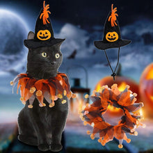 Load image into Gallery viewer, Pet Accessories Pet Halloween Supplies Adjustable Cat Pumpkin Hat Pet Hat Cat Costume Cat Collar