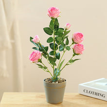 Load image into Gallery viewer, Artificial Six-Head Rose Bonsai Artificial Flower Creative Artificial Fashion Home Decorations