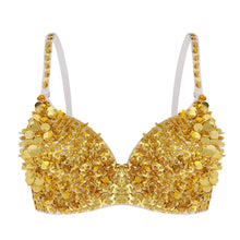 Load image into Gallery viewer, Women's Tribal Glitter Sparkle Belly Dance Beaded Sequined Bra Top