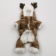 Load image into Gallery viewer, Pet Reindeer Halloween Christmas Elk Costume Dog Puppy Hoodie Cat Winter Coat Coral Velvet Fleece Clothes