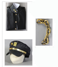 Load image into Gallery viewer, Kujo Jotaro Cosplay Leather Cosplay JoJo's Bizarre Adventure Costume coat and hat for Halloween Party costume