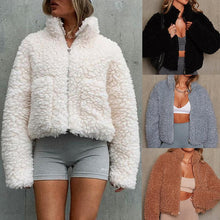 Load image into Gallery viewer, Winter Clothes Ladies Warm Short Women Faux Fur Jacket Fur Coat Women Thick Teddy Bear Pocket Fleece Jack Coat