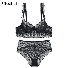 Load image into Gallery viewer, Women Hollow Out Lace Bra Set Sexy Brassiere Ultrathin Underwear Plus Size