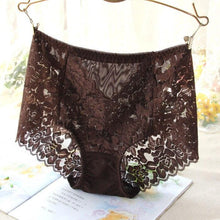Load image into Gallery viewer, Ladies Sexy Mesh Panties High-waist Seamless Lace Underwear Briefs Transparent Silk Women Cotton Health Knickers Lingerie XXXL