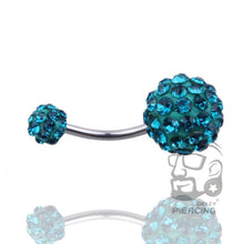 Load image into Gallery viewer, Belly Button Ring Sexy Shiny Navel Belly Button Ring Barbell Rhinestone Body Piercing Jewelry