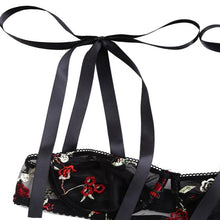 Load image into Gallery viewer, Sexy Women Lace Underwear Bra Set Lingerie Set Sleepwear Embroidered Flower Perspective Pajamas