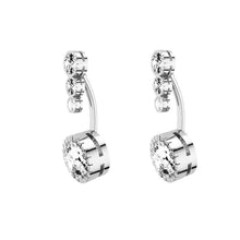 Load image into Gallery viewer, 4 Crystal CZs Dangling Navel Belly Button Rings 316L Surgical Steel Navel Rings Women Body Jewelry
