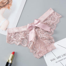 Load image into Gallery viewer, Lady Amazing Lingerie Lace G String Underwear Female T-back Sexy Fashion Thong Ladies Back Bow Transparent Panties