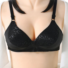 Load image into Gallery viewer, Ladies Solid Color Sexy Jacquard Glossy Breathable Bra Padded Push Up Adjustable Strap Bra