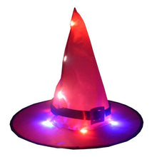Load image into Gallery viewer, Halloween Glowing Witch Hat Halloween Ornament Festive Party Hat Wizard Hat Party Magician Decoration Props LED Lights