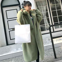 Load image into Gallery viewer, Women's Autumn and Winter Coat Hooded Jacket, Long-sleeved Faux Solid Color Fur Coat, Warm and Elegant Loose Casual Jacket