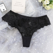 Load image into Gallery viewer, Women Sexy Lace Lingerie Temptation Low-waist Thong Panties Transparent High Quality Embroidery Underwear Female G String