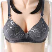 Load image into Gallery viewer, Ladies Solid Color Sexy Jacquard Glossy Breathable Bra Padded Push Up Adjustable Strap Bra