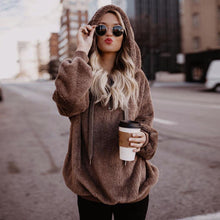Load image into Gallery viewer, Women Warm Fluffy Winter Top Hoodie Sweatshirt Ladies Hooded Pullover Jumper