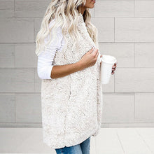 Load image into Gallery viewer, Womens Vest Winter Warm Hoodie Outwear Casual Coat Faux Zip Up Sherpa Jacket