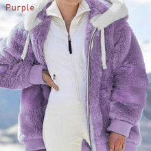 Load image into Gallery viewer, Women Warm Coat Zipper Overcoat Long Sleeve Solid Fluffy Fake Fur Outwear Thick Winter Casual