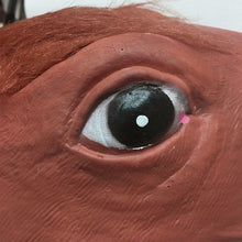 Load image into Gallery viewer, Realistic Horse Head Masks Full Head Fur Mane Latex Creepy Animal Mask For Halloween Party Costume