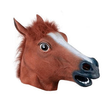 Load image into Gallery viewer, Realistic Horse Head Masks Full Head Fur Mane Latex Creepy Animal Mask For Halloween Party Costume