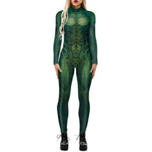 Load image into Gallery viewer, Womens 3D Skull Bone Frame Jumpsuit Long Sleeve Bodysuit Fancy Dress Halloween Cosplay Costume