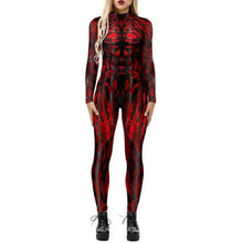 Load image into Gallery viewer, Womens 3D Skull Bone Frame Jumpsuit Long Sleeve Bodysuit Fancy Dress Halloween Cosplay Costume