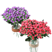 Load image into Gallery viewer, Artificial Flowers Rose Buds Lot Gypsophila Fake Artificial Plant Flower Bouquet For Wedding Home Festation DIY Decoration
