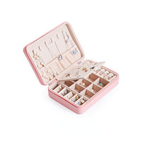 Load image into Gallery viewer, Portable Jewelry Storage Box Stud Earrings Ring Zipper Holders Case