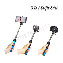 Load image into Gallery viewer, Portable Extendable Monopod Selfie Stick Tripod Bluetooth Remote for Phone Camera GoPro