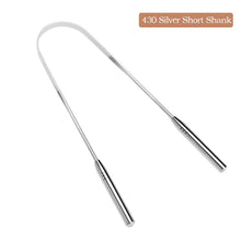 Load image into Gallery viewer, Stainless Steel Oral Cleaner Brush Tongue Scraper Fresh Breath Cleaning Coated Tongue Toothbrush Oral Hygiene Care Tools