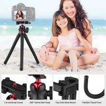 Load image into Gallery viewer, Flexible Octopus Phone Tripod 360 Degree Rotatable with 14 Screw Thread Integrated Phone Clamp Cold