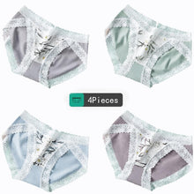 Load image into Gallery viewer, Seamless Women Sexy Lace Panties Cotton Breathable Underwear Girls Briefs Low Waist Underpants 4Pcs