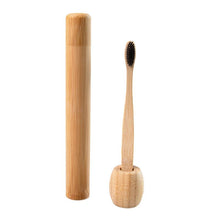 Load image into Gallery viewer, 1set Natural Bamboo Toothbrush Adult Child Portable Tooth Brush Travel Holder Set Washable