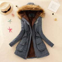 Load image into Gallery viewer, Winter Womens Warm Coat Hooded Jacket Slim Winter Outwear Coats