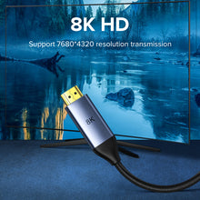 Load image into Gallery viewer, 8K Type-C to HDMI 2.1 Converter Cable 2M 8K/60Hz 4K/120Hz 3D HD Cable USB Type C to HDMI Adapter Cable for PC Laptop TV Monitor