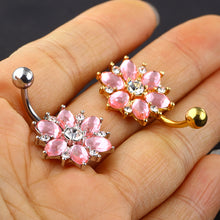 Load image into Gallery viewer, 1PCS Surgical Steel Body Piercing Jewelry Flower Navel Belly Bar Pircing Belly Piercing belly button rings for girls