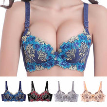 Load image into Gallery viewer, Classic Chinoiserie Embroidery Bra Large Size Push Up Bra Thickened Chest Pad Underwear BC Cup