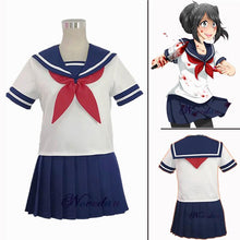 Load image into Gallery viewer, Scione Yandere Simulator Cosplay Costume Ayano Aishi JK School Uniform Women Sailor T Shirt Skirt