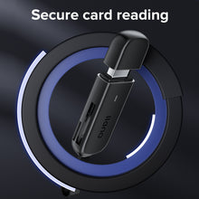 Load image into Gallery viewer, llano USB 3.2 Card Reader 2 in 1 SD TF Smart Card Reader 5Gbps with leather lanyard (Max 1024GB can read)