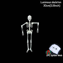 Load image into Gallery viewer, 150CM Scary Halloween Decoration Luminous Hanging Decor Roof Outdoor Party Horror Luminous Movable Skull Halloween Skeleton Prop